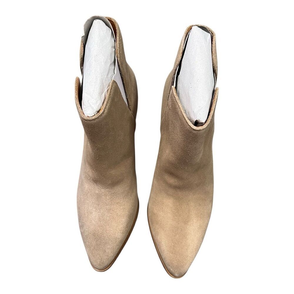 Lisa Vicky Tan Camel Split Kicky Suede Bootie 11 - Picture 2 of 4